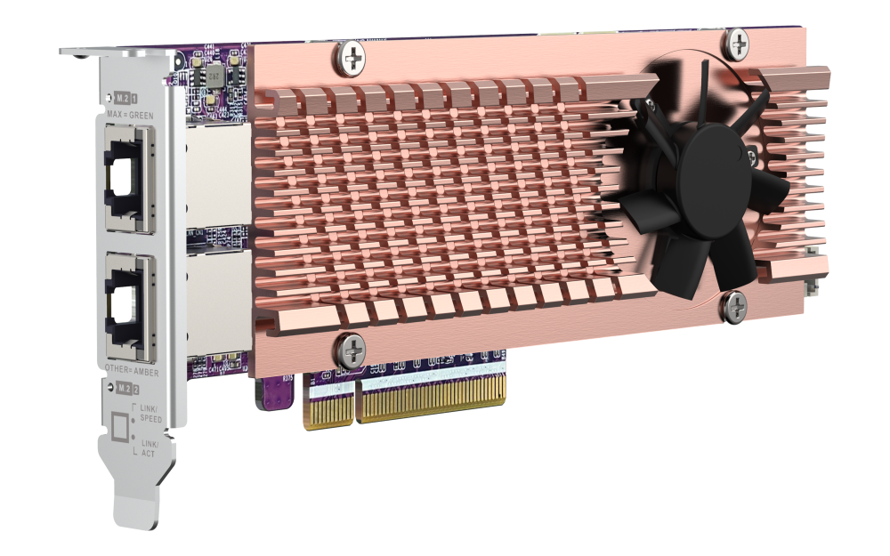 QNAP M.2 SSD&10GbE拡張カード 512GB SSDx2搭載済 QNAP QM2-2P2G2T デュアル M.2 2280 NVMe SSD 2.5GbE 2ポート
