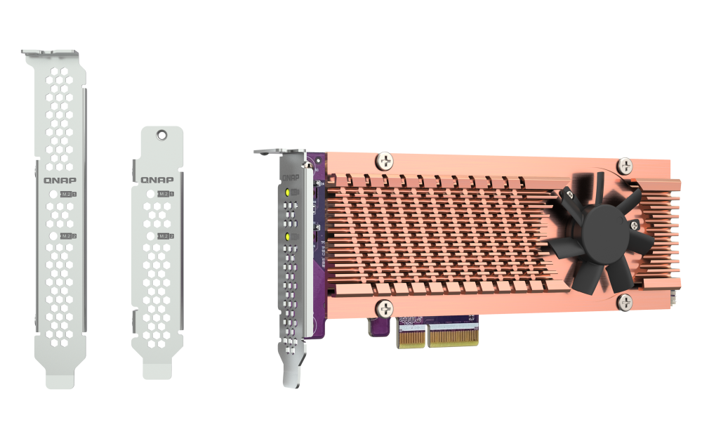 QNAP Dual M.2 22110 / 2280 PCIe Gen3 x4 NVMe SSD Expansion Card- QM2-2 ...