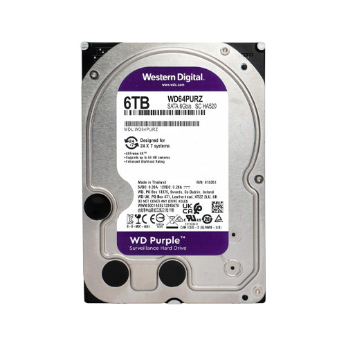 WD Purple Surveillance Hard Drive - 6TB - WD64PURZ – formonixuae