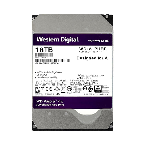 WD Purple Pro Smart Video Hard Drive - 18TB - WD181PURP – formonixuae