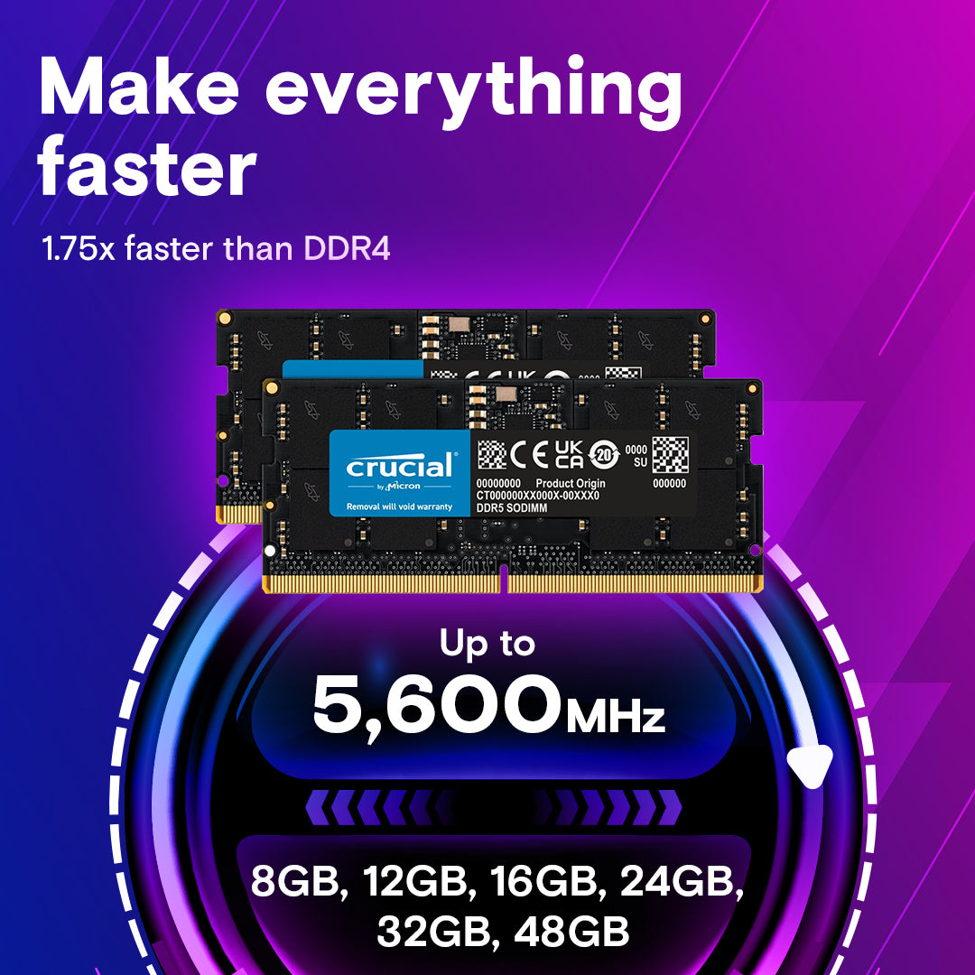 Crucial 32GB DDR5-5600 SODIMM RAM - CT32G56C46S5 – formonixuae